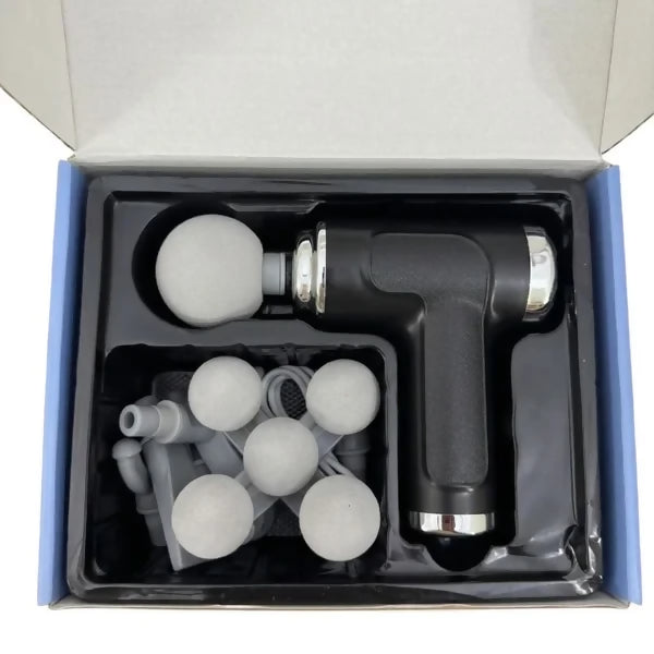 Five Head Massage Gun | Rechargeable Deep Tissue Muscle Massager | 9 Massage Heads | 6 Speed Levels | Model BLD-780 | Random color