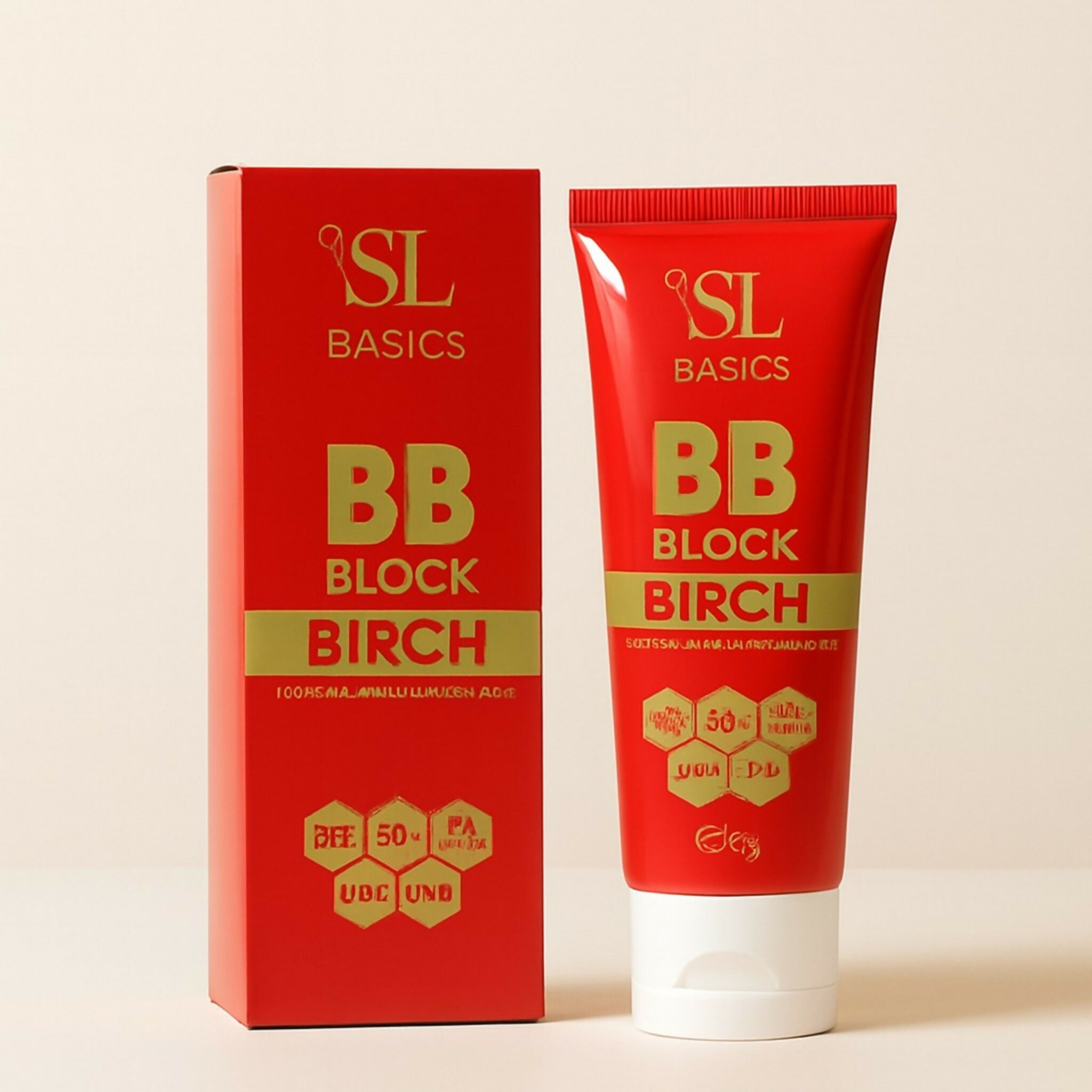 SL Basics BB Block SPF 50+ Tinted Sunscreen – Hydrating BB Cream with Vitamin E & Lotus Extract (50ml)