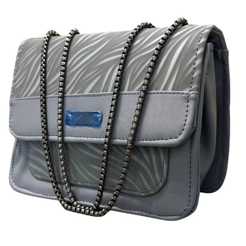 Luxury Women’s Shoulder Bag in Grey Faux Leather for Casual, Work, and Formal Use