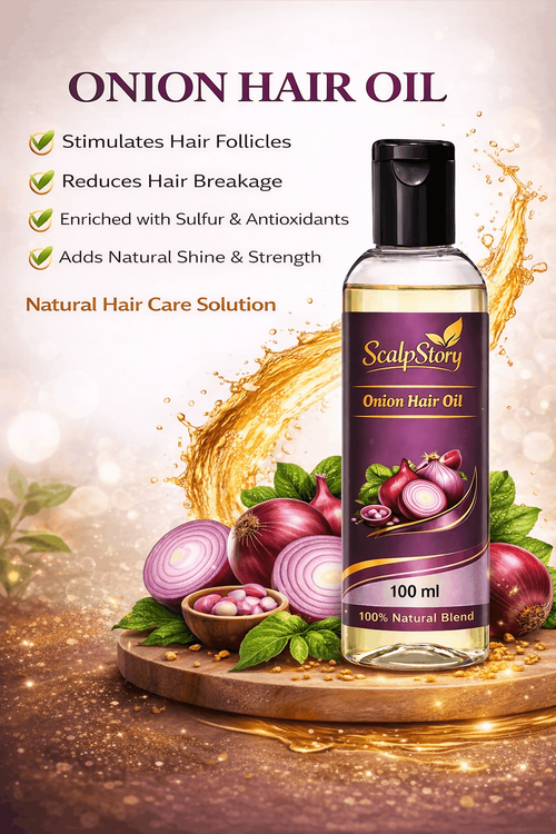 nion Hair Oil – Natural Hair Growth & Anti-Hair Fall Oil with Sulfur & Antioxidants | Strengthens Roots & Adds Shine | 100 ml