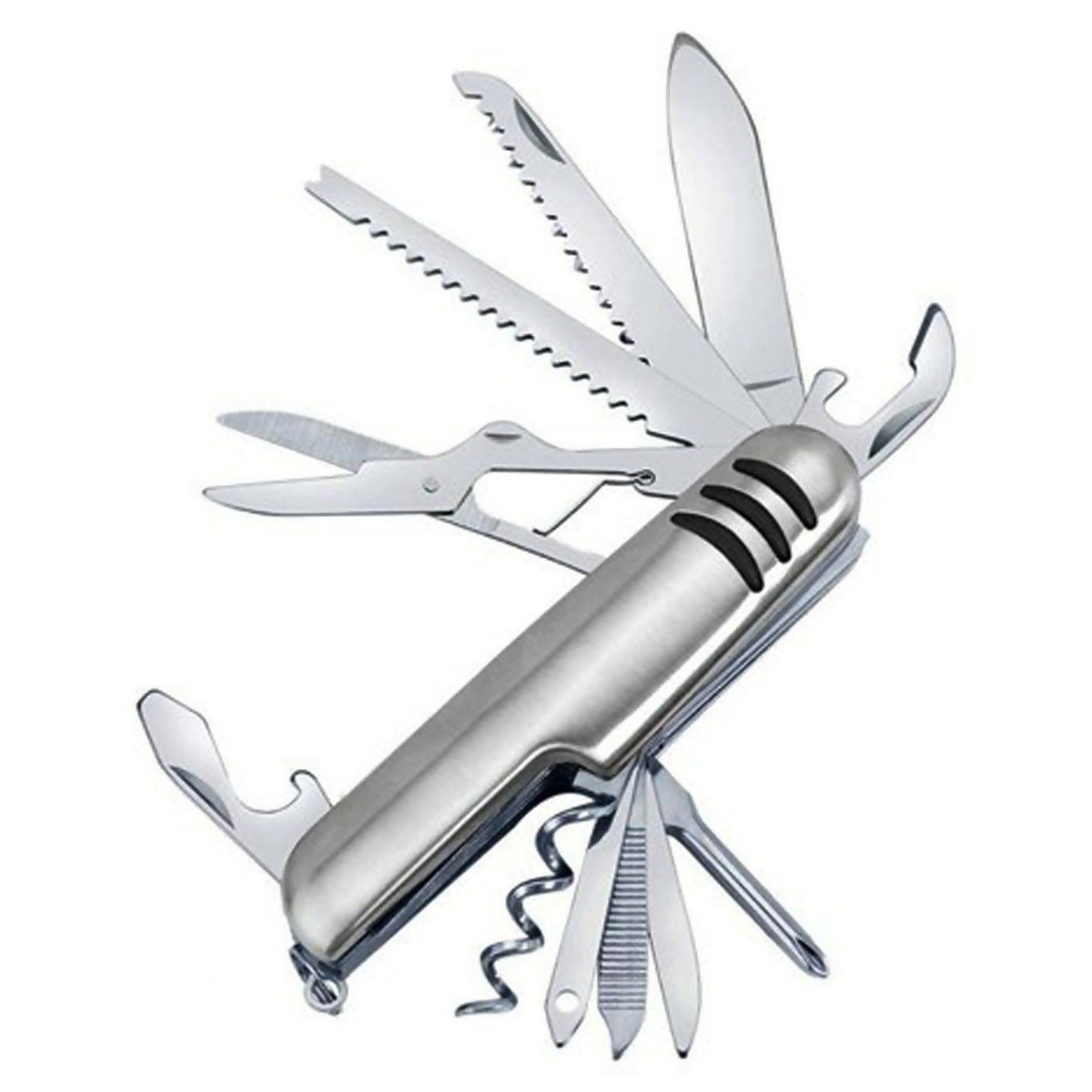 7 In 1 Multifunctional Metal Keychain Stainless Steel Travel Tool With Good Finishing