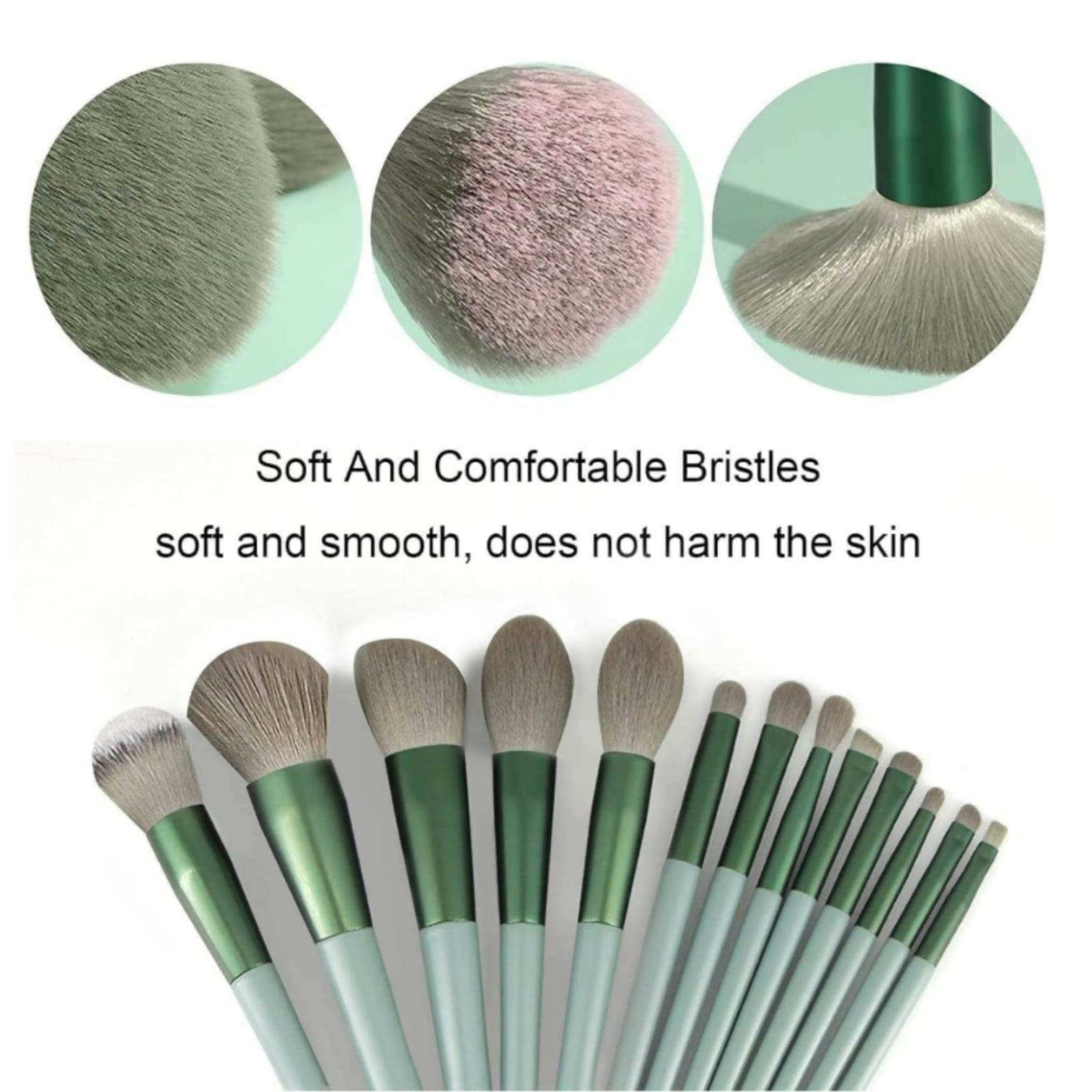 13 Piece Makeup Brush Set With Matching Storage Pouch Professional Soft Bristles For Blending Contouring And Daily Use | Random Color