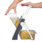 Brava Spring Vegetable Slicer Chopper | Manual Mandoline Cutter / Grinder | Multi-Function Fruit & Vegetable Slicer