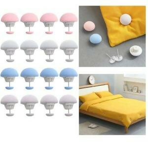 Premium Mushroom-Style Bedsheet Clips – Pack of 4 Elastic Quilt & Sheet Fixer Buckles (Random Color)