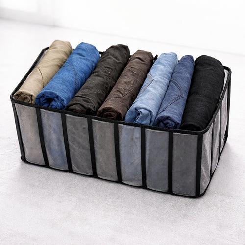 Organizer Box, Foldable with 7 Compartments for Jeans and Clothing