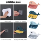 Whale Fish Shaped Soap Holder for Bathroom | Wall Mounted Soap Bar, Holder Rack for Shower Wall, Kitchen, Bathroom – random color(1 PC)