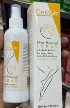 Yellow CeraVe Hair Removal Spray - Gentle Body Hair Eliminator Smooth Skin Depilatory Formula Easy Spray Skincare Product For Men And Women - 150ML