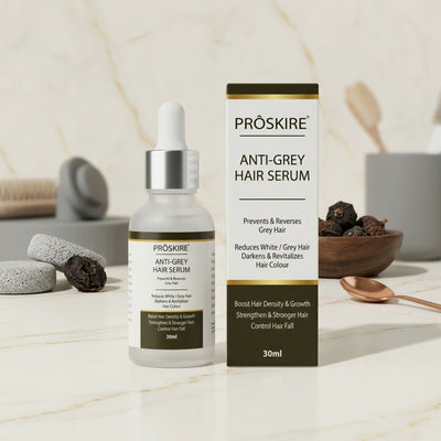 Proskire Anti-Grey Hair Serum 30ml Reduces White Hair - Darkens & Revitalizes Hair Color