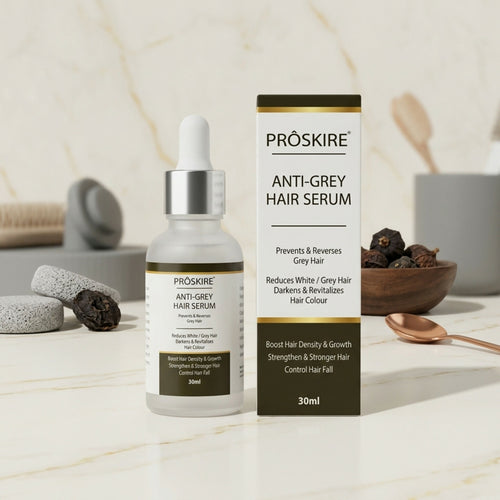 Proskire Anti-Grey Hair Serum 30ml Reduces White Hair - Darkens & Revitalizes Hair Color