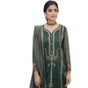 Suit, 3-Piece Ensemble in Khaadi Net with Intricate Embroidery & Opulent Zari Dupatta