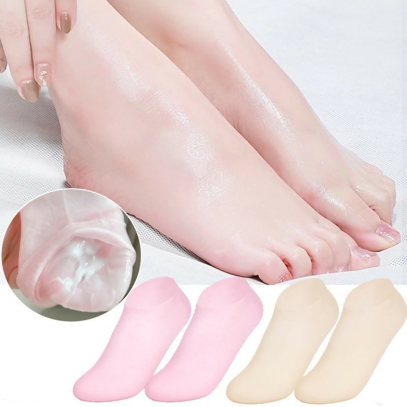 Premium Silicone Gel Heel Socks (1 Pair) – Anti-Cracking & Moisturizing Foot Care (52g)