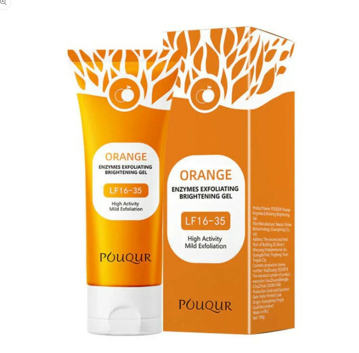 Orange Enzyme Exfoliating Gel Natural Skin Care Formula Brightens Complexion Removes Dead Skin Cells Enhances Smooth Radiant Glow