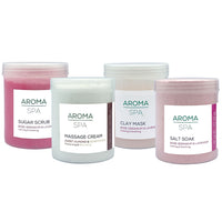 Aroma Spa Kit, Calming Rose Geranium & Lavender Salt Soak Kit, for Hands, Feet & Body