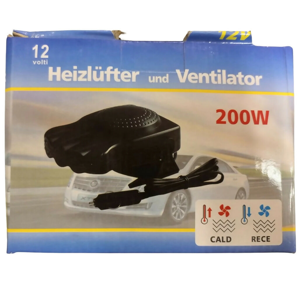 12V 200W Car Heater & Window Defroster, Dual Function Fan