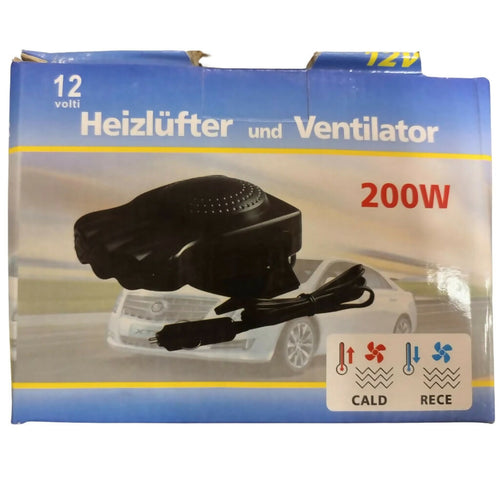 12V 200W Car Heater & Window Defroster, Dual Function Fan