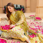 Semi-Stitched Net Embroidered Suit