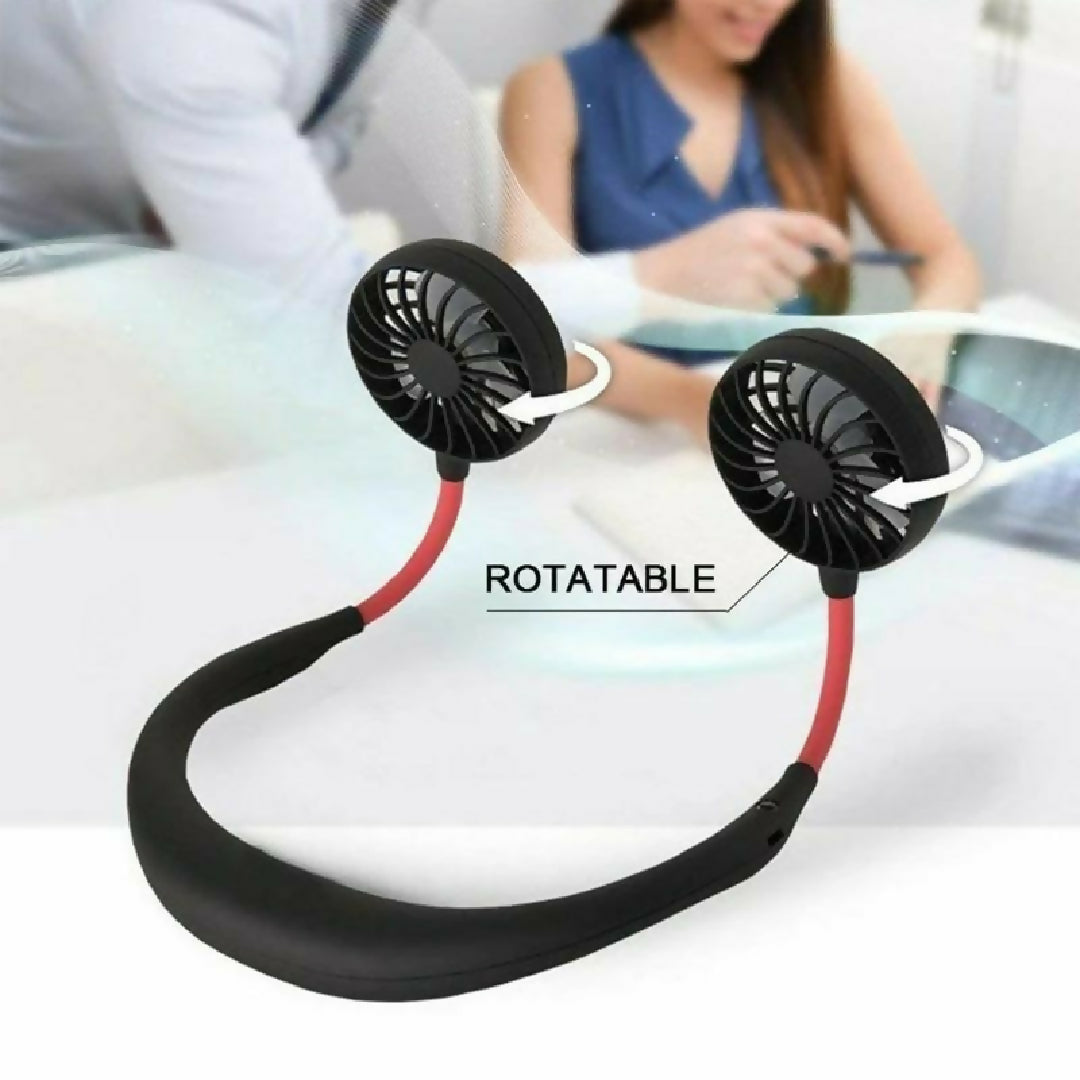 Neck Fan Adjustment Fan Hands-Free Hanging Rechargeable Mini Sports Fans 3 Gears Wearable Sport Fan Random Color