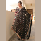 Unstitched Suit, Black Luxury Lawn Collection & Pure Lawn Fabric, for Women