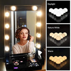 Vanity Mirror Fill Light Adjustable Luminance 3 Colors LED USB Wall Bulbs String For All Pretty 3 Colors Dimmable Vanity Light