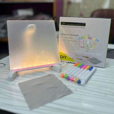 LED Light-Up Transparent Writing Board With 7 Marker