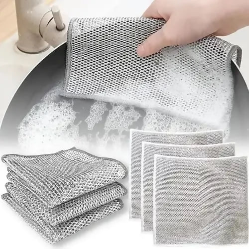 (pack off 10) Dish washing Cleaning cloth | Wire Dish washing Rugs for Kitchen Dishes - Image 3 (pack off 10) Dish washing Cleaning cloth | Wire Dish washing Rugs for Kitchen Dishes - Image 4 (pack off 10) Dish washing Cleaning cloth | Wire Dish washing R