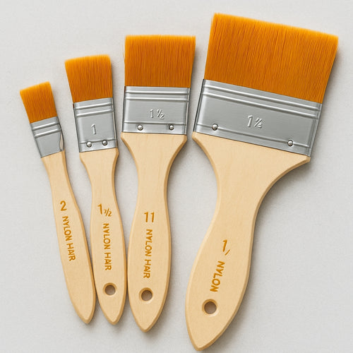 Paint Brush, Nylon Brushes for Acrylic Watercolor and Base Coating - Set 4 Pcs