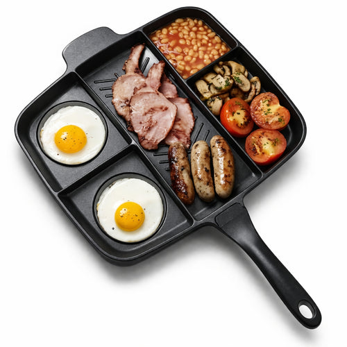 Pancakes, Divided Non Stick Skillet Pan for Eggs and Meals