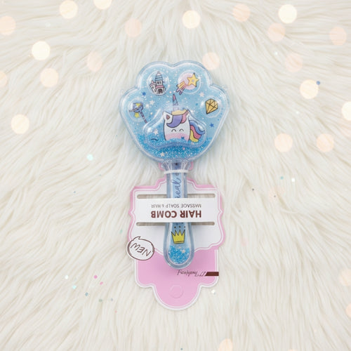 Paw Glitter Hair Brush, Cute Scalp Massager Brush for Kids and Daily Use