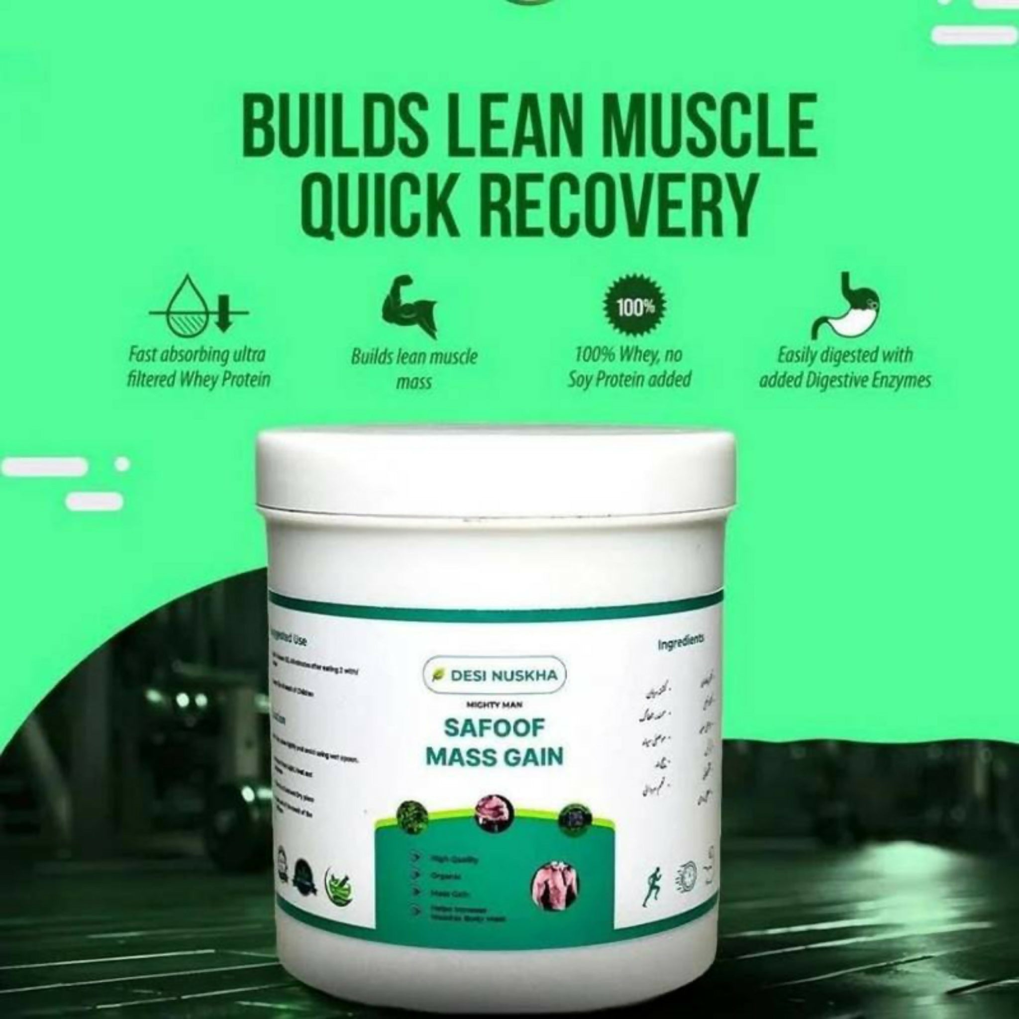 Safoof Mass Gain Herbal Weight Gain Powder | Natural Body Mass Support Formula