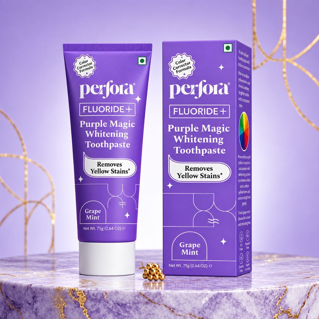 Perfora Purple Magic Whitening Toothpaste Fluoride Plus
