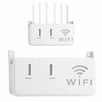 White WiFi Router Storage Box & Wall Mount Shelf Universal Cable Organizer | Space-Saving Holder for Modem, Set-Top Box & Smart Devices | Home & Office Use