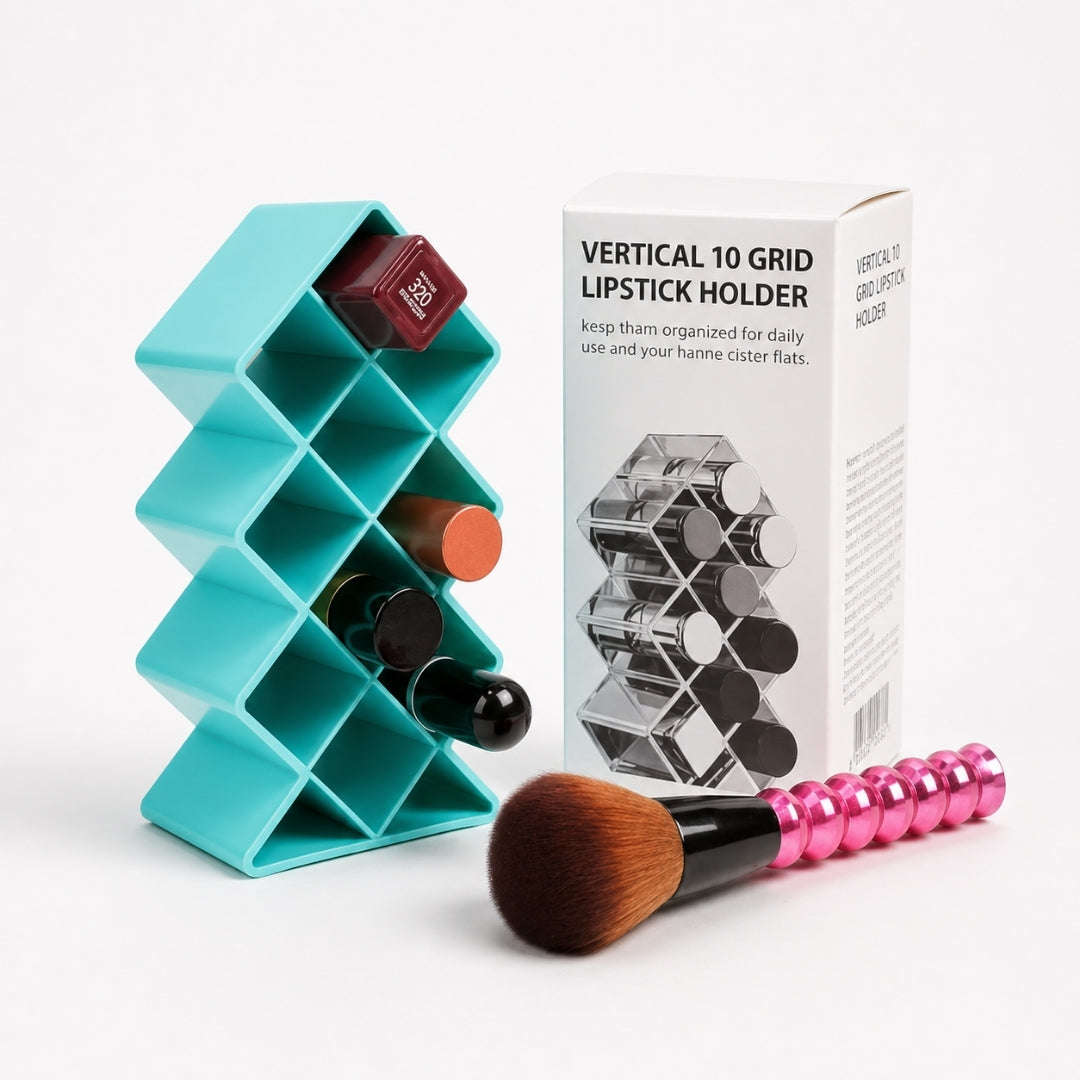Plastic 10 grid lipstick organizer
