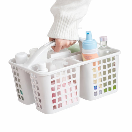 Plastic Storage Basket with Handle for Bathroom & Kitchen Organizer