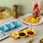 Plastic condiment tray with three sections
