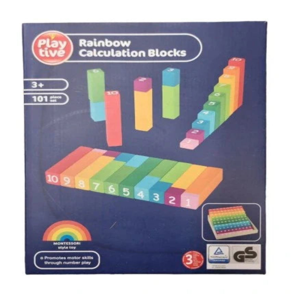 Playtive Montessori Rainbow Calculation Box, 101pcs Counting Set, for Kids
