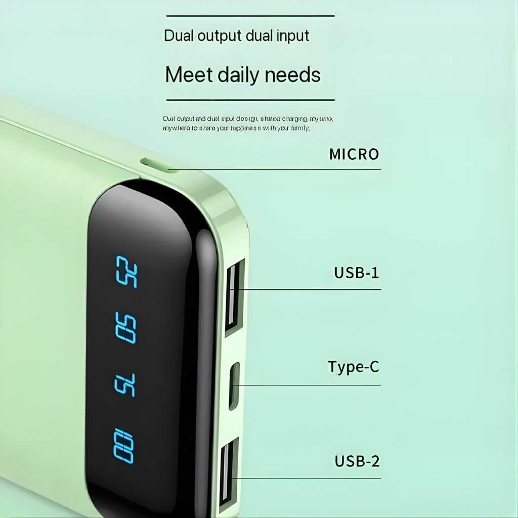 Portable 22.5W Power Bank 20000mAh, High Capacity with LED Display