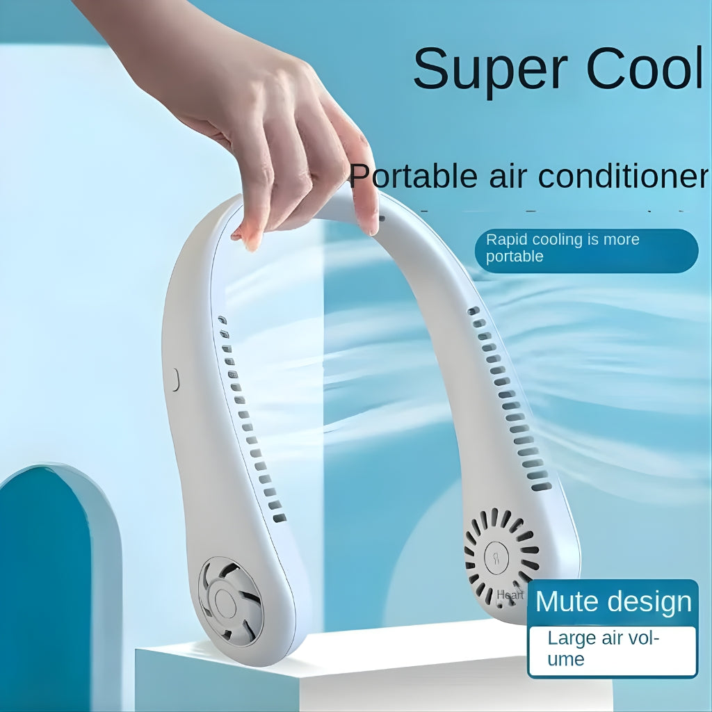 Portable Bladeless Neck Fan Rechargeable 3 Speed Halter Fan