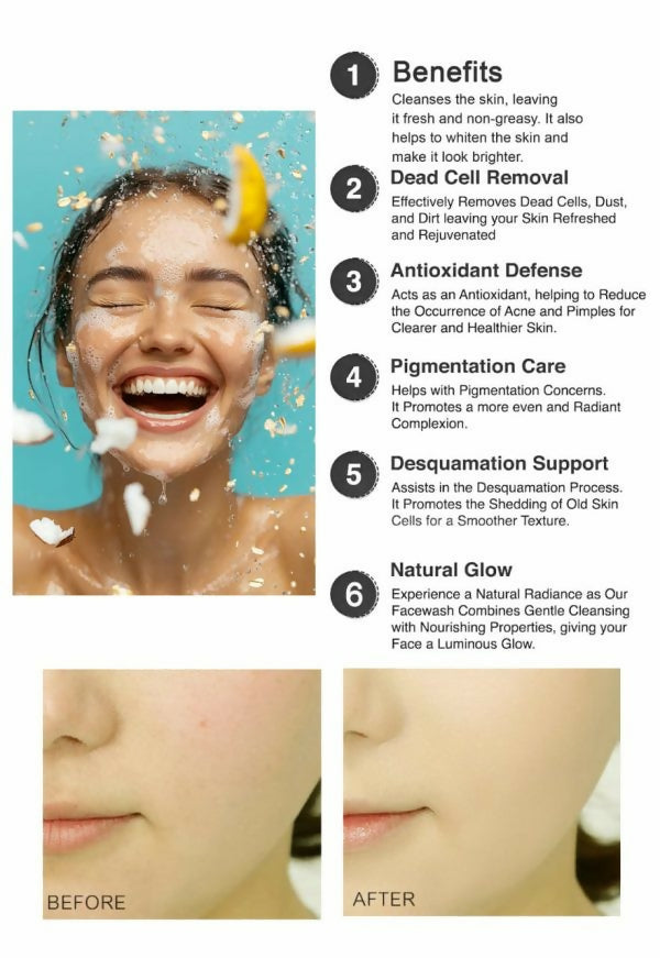 kashees-rice-face-wash-whitening-brightening-cleanser-for-glowing-skin-150ml - 2