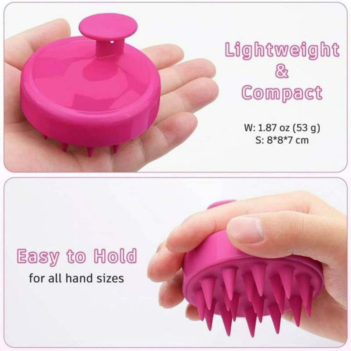 Scalp Shampoo Massager Brush with Soft Silicone Bristles | Hair & Scalp Scrubber | Random Color