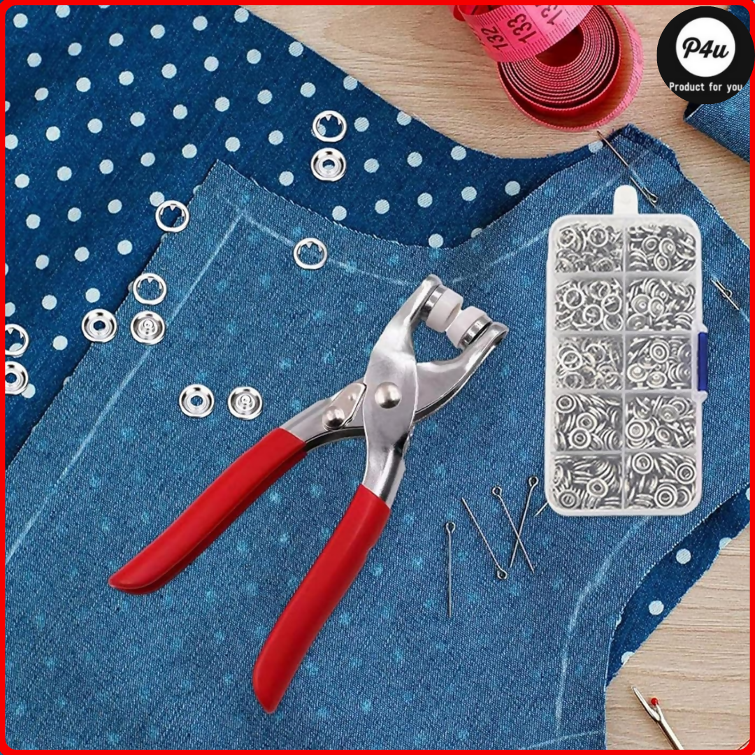 Hollow Metal Snap Button Set,Snap Fasteners,with Pliers,Leather Snap Buttons for Jeans Pockets