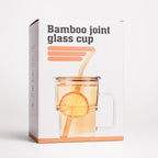 Premium Amber Glass Coffee Tumbler with Leather Sleeve
