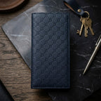 Premium Embossed Monogram Leather Long Wallet for Men