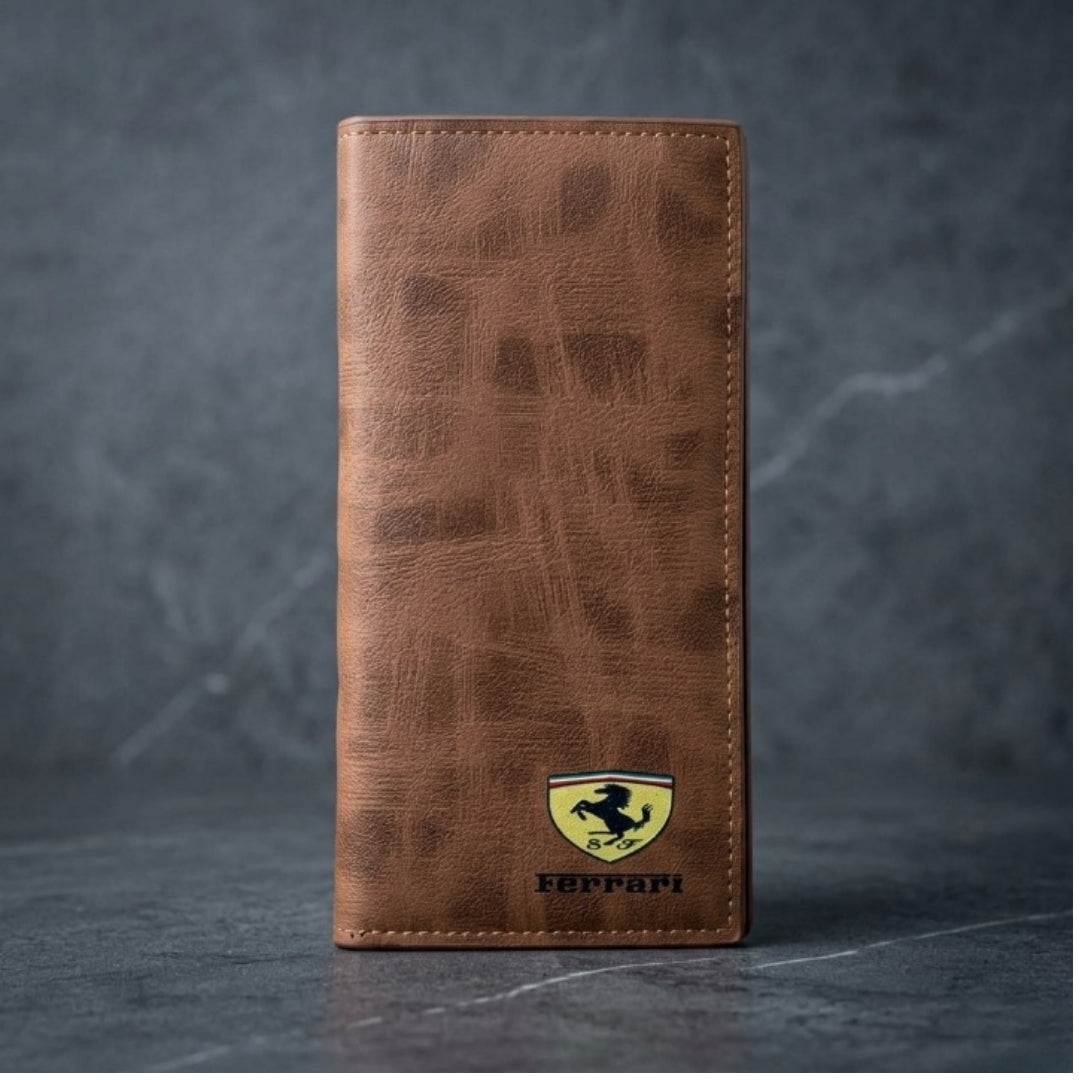 Premium Ferrari Inspired Long Wallet Brown