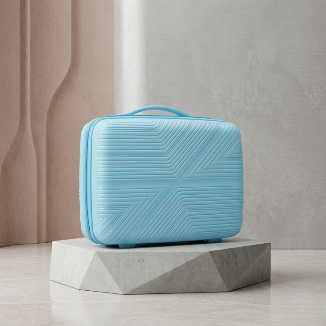 Premium Hard Shell Beauty Box Makeup Storage Case Blue