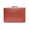 Red leather executive bag with spacious compartments for laptop, files, and daily office essentials.