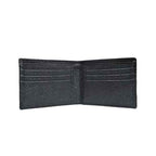 Black leather wallet for men with smooth texture and refined stitching from gift set