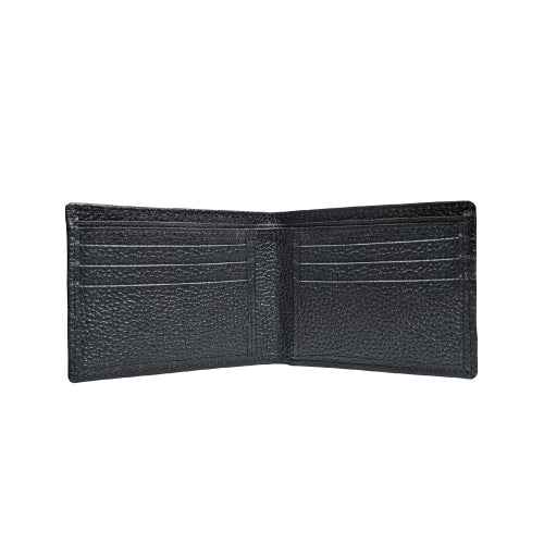 Black leather wallet for men with smooth texture and refined stitching from gift set