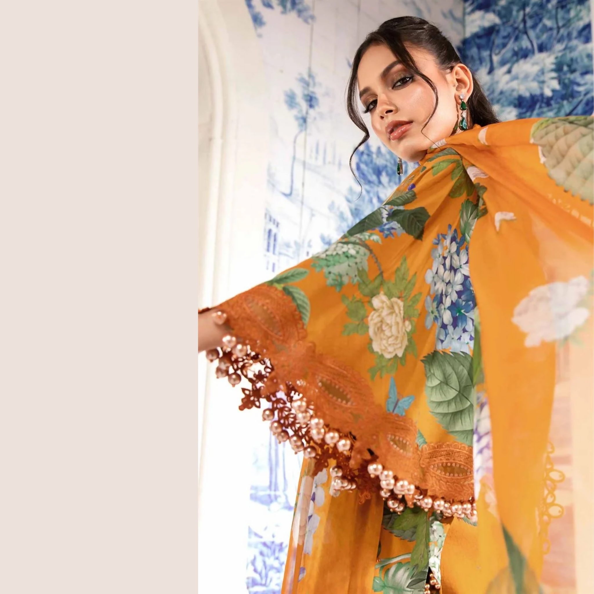 Unstitched Suit, Unique M.Prints on Pure Lawn, for Women