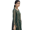 Suit, 3-Piece Ensemble in Khaadi Net with Intricate Embroidery & Opulent Zari Dupatta