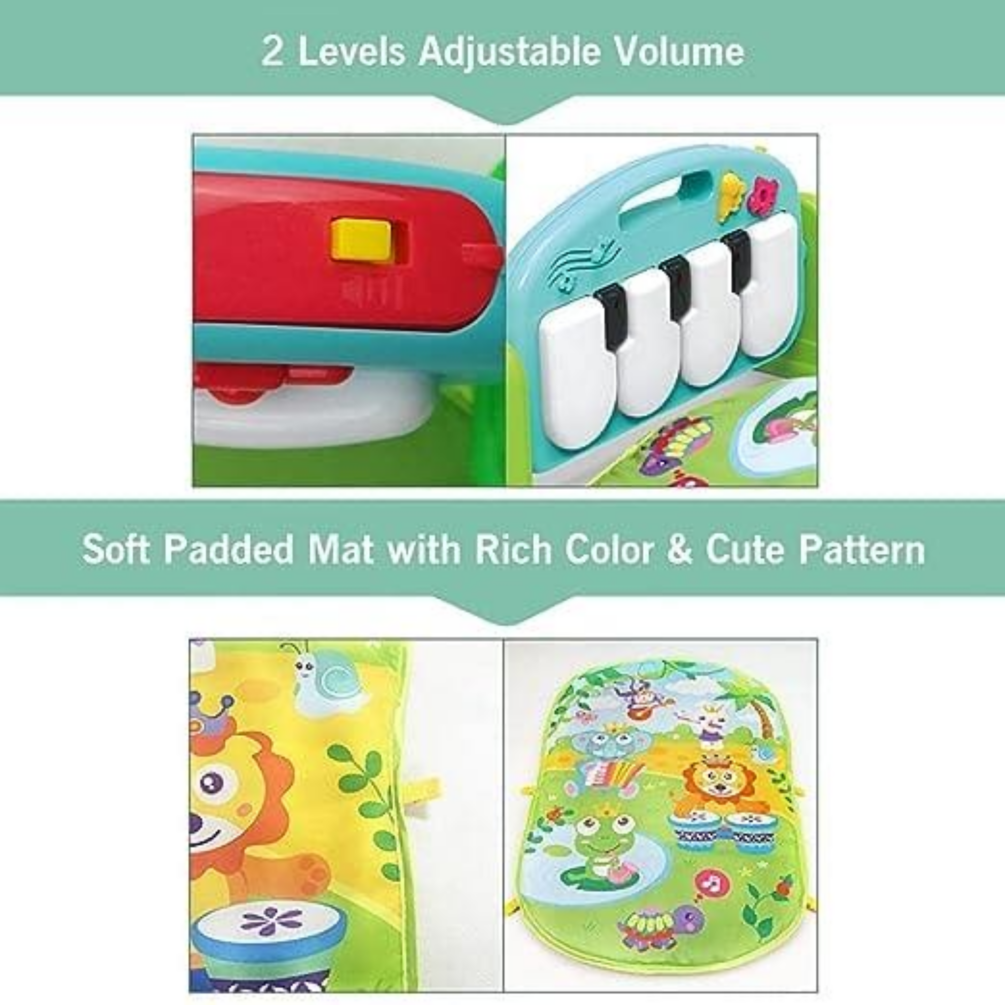 Piano Mat Play Gym, 2-in-1 Musical and Play Experience, for Newborns